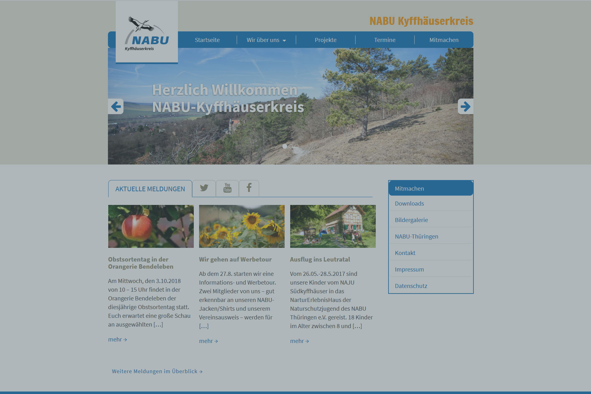 Website NABU Kyffhäuserkreis